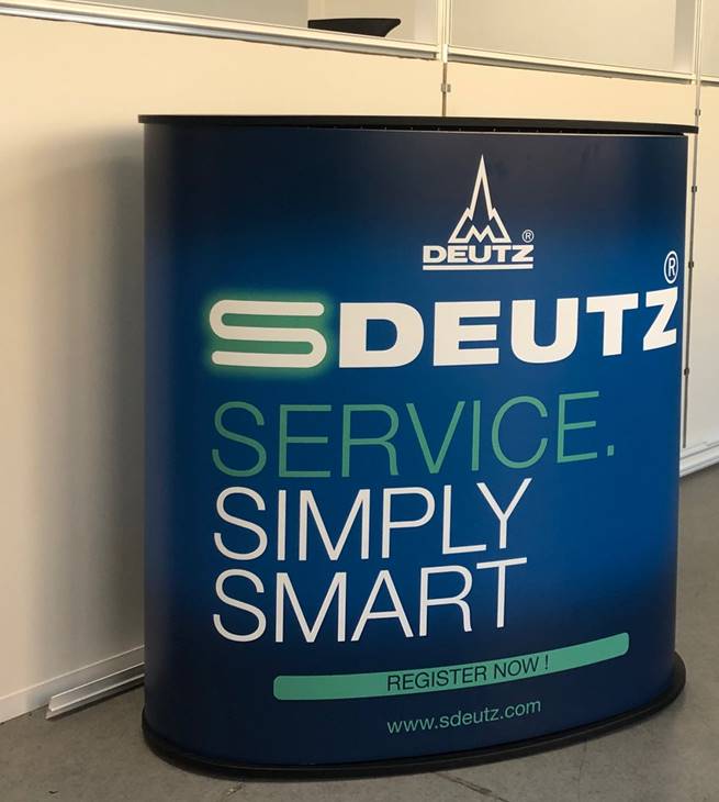 realisation graphique comptoir courbe pour la société deutz division sdeutz